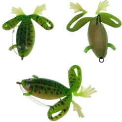 Felmlee Rigged Weedless Frogs 2-1/4" Green QTY 3