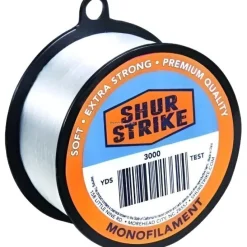 Shur Strike Bulk Mono 1/8lb Spool 8Lb 700 Yds Clear