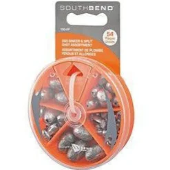South Bend Assorted Egg Sinkers/Split Shot 190-FP Qty 54 (In Handy Dial Box)