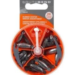 South Bend Rubber Center Sinker Assortment 26 Pieces