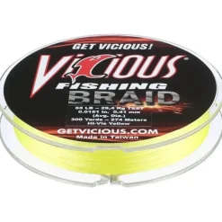 Vicious Fishing Braid 300 Yds Hi-Vis Yellow
